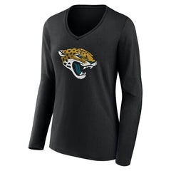 NFL Jacksonville Jaguars Women's Team Authentic Personalized Name & Number Long Sleeve V-Neck T-Shirt