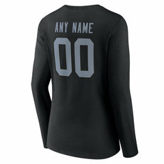 NFL Las Vegas Raiders Women's Team Authentic Personalized Name & Number Long Sleeve V-Neck T-Shirt