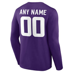 NFL Minnesota Vikings Team Authentic Personalized Name & Number Long Sleeve T-Shirt