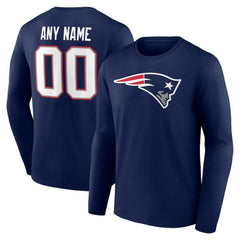 NFL New England Patriots Team Authentic Personalized Name & Number Long Sleeve T-Shirt