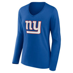NFL New York Giants Women's Team Authentic Personalized Name & Number Long Sleeve V-Neck T-Shirt