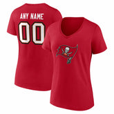 NFL Tampa Bay Buccaneers Women's Team Authentic Personalized Name & Number V-Neck T-Shirt