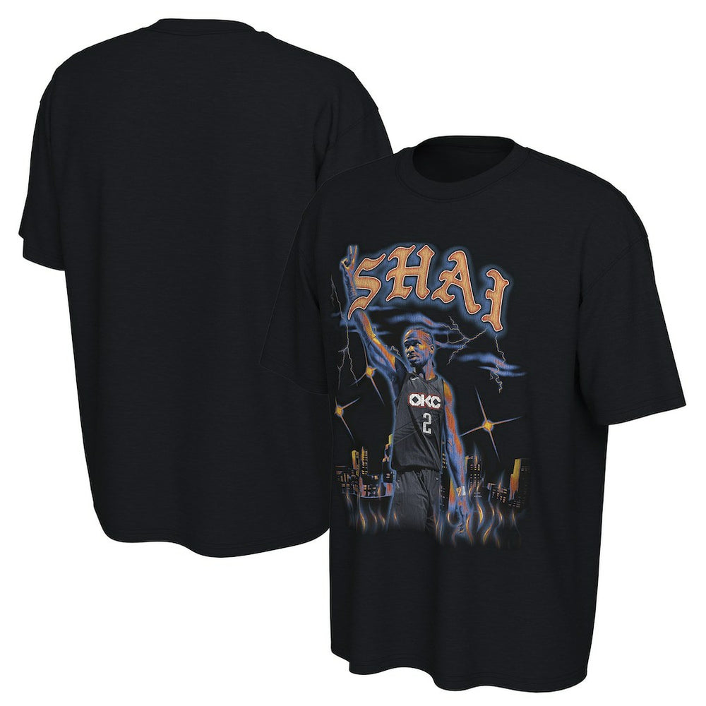 Shai Gilgeous-Alexander Oklahoma City Thunder Converse Unisex 2025/26 City Edition Player Graphic T-Shirt - Black sale