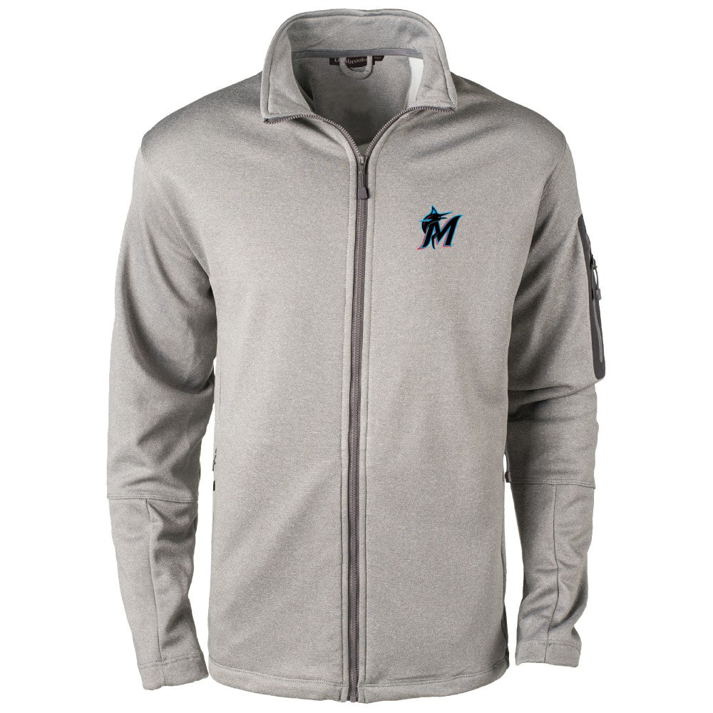 Miami Marlins Dunbrooke Pacific Full-Zip Fleece Jacket - Heather Gray