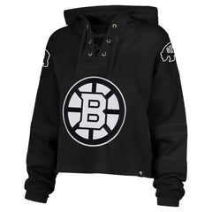Boston Bruins '47 Women's Cropped Lacer Hoodie