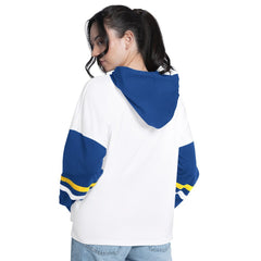 Golden State Warriors G-III 4Her by Carl Banks Women's Key Player Oversized Hooded Long Sleeve T-Shirt sale - White/Royal discount