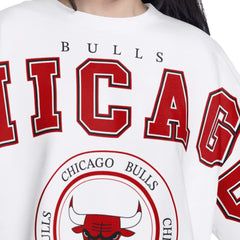 Chicago Bulls G-III 4Her by Carl Banks Women's Bleachers Cropped French Terry Sweatshirt - White discount