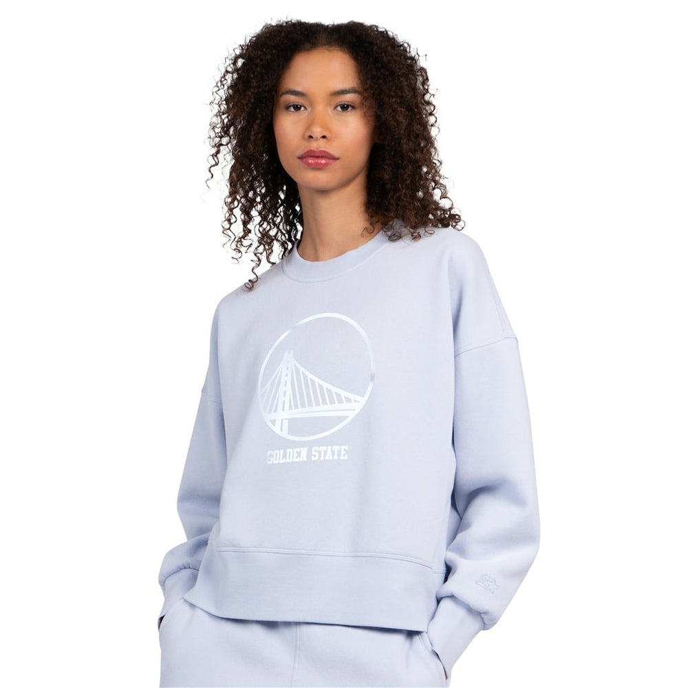 Golden State Warriors Starter Women's Pastel Boxy Sweatshirt sale - Light Blue shop
