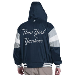 New York Yankees Pro Player Legacy Lightweight Full-Zip Hooded Jacket - Navy/Gray