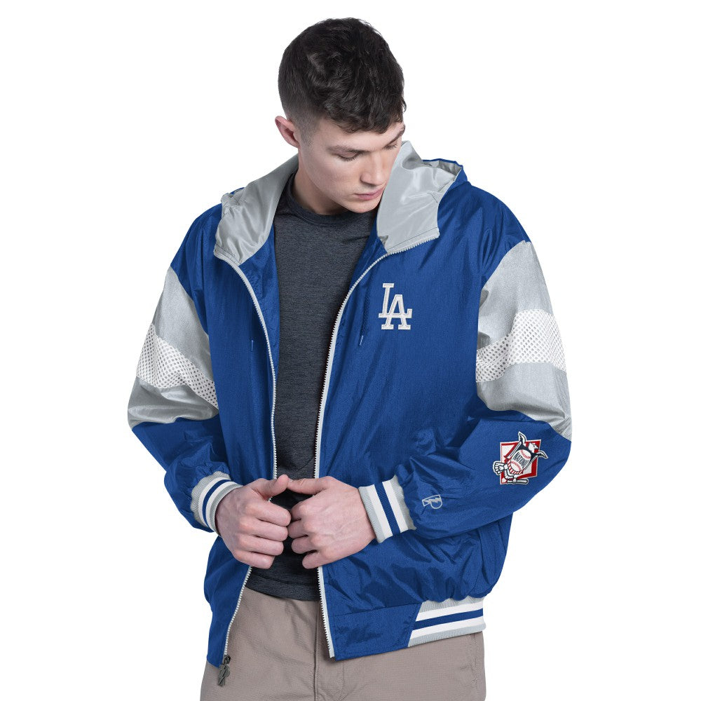 Los Angeles Dodgers Pro Player Legacy Lightweight Full-Zip Hooded Jacket - Royal/Gray