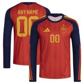 Spain National Team FIFA x World Cup 2026 Home Replica Long Sleeve Custom Jersey / Soccer Discount