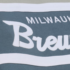 Milwaukee Brewers Cooperstown Collection Thunderstorm Head Coach Hoodie - Gray | Mitchell & Ness