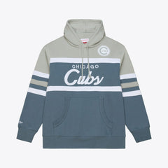 Chicago Cubs Cooperstown Collection Thunderstorm Head Coach Hoodie - Gray | Mitchell & Ness