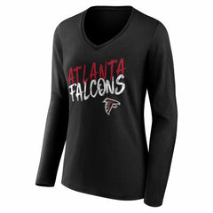 NFL Atlanta Falcons Women's Hustle Long Sleeve V-Neck T-Shirt