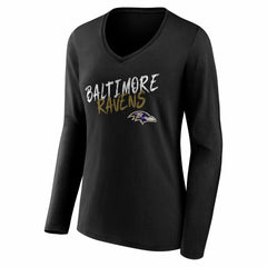 NFL Baltimore Ravens Women's Hustle Long Sleeve V-Neck T-Shirt