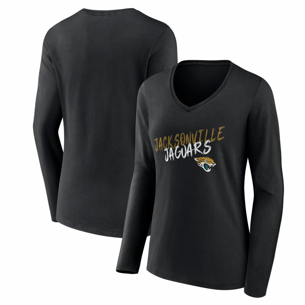 NFL Jacksonville Jaguars Women's Hustle Long Sleeve V-Neck T-Shirt