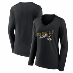 NFL Jacksonville Jaguars Women's Hustle Long Sleeve V-Neck T-Shirt