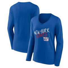 NFL New York Giants Women's Hustle Long Sleeve V-Neck T-Shirt