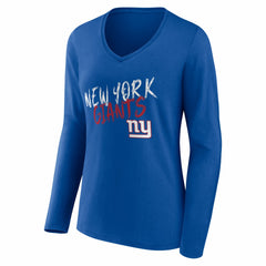 NFL New York Giants Women's Hustle Long Sleeve V-Neck T-Shirt