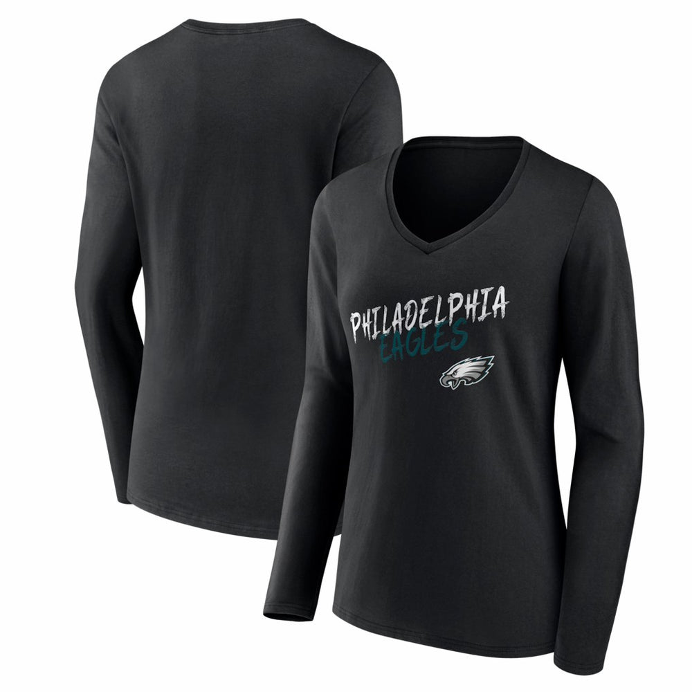 NFL Philadelphia Eagles Women's Hustle Long Sleeve V-Neck T-Shirt