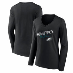NFL Philadelphia Eagles Women's Hustle Long Sleeve V-Neck T-Shirt