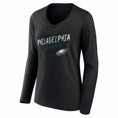 NFL Philadelphia Eagles Women's Hustle Long Sleeve V-Neck T-Shirt