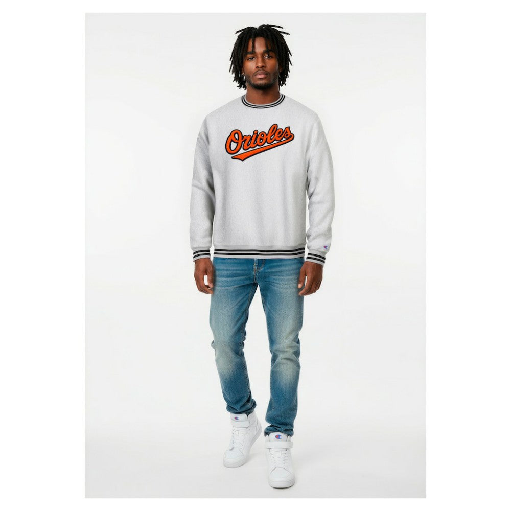 Baltimore Orioles Champion Reverse Weave Sweatshirt - Heather Gray