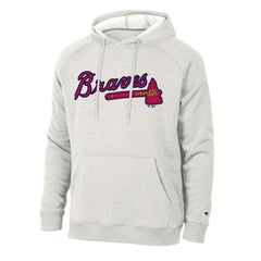 Atlanta Braves Champion Triumph Tri-Blend Raglan Hoodie - Heathered Core Ultra Light Grey