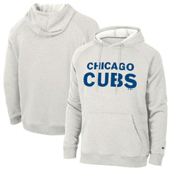 Chicago Cubs Champion Triumph Tri-Blend Raglan Hoodie - Heathered Core Ultra Light Grey