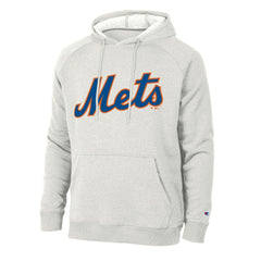 New York Mets Champion Triumph Tri-Blend Raglan Hoodie - Heathered Core Ultra Light Grey