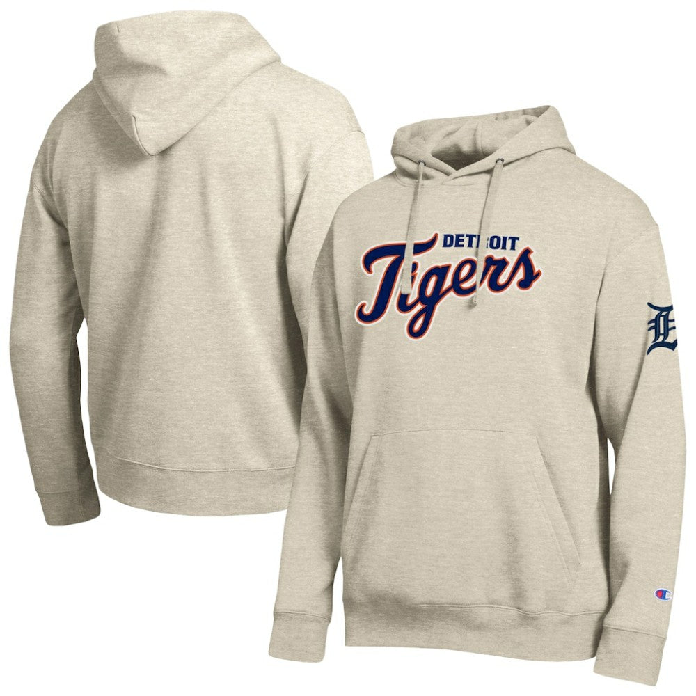 Detroit Tigers Champion All Star Chenille Patch Hoodie - Oatmeal