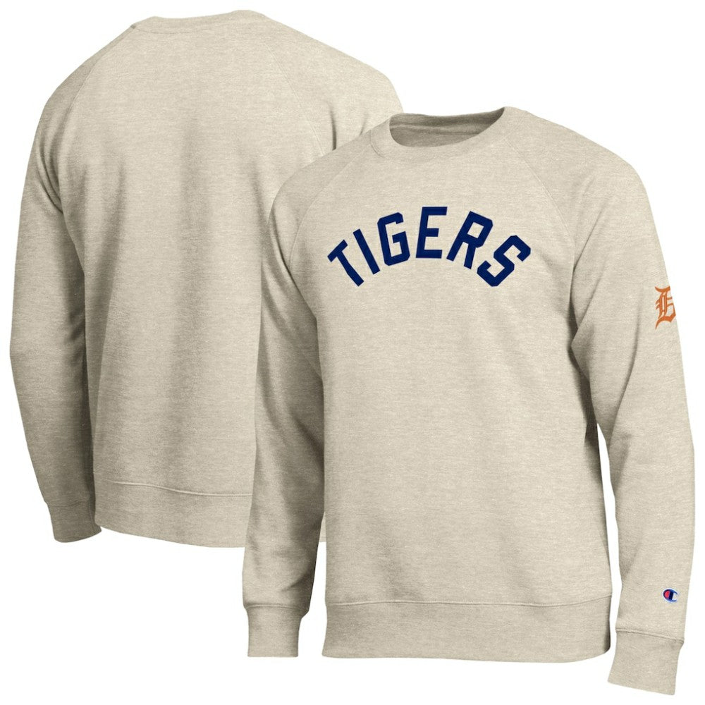 Detroit Tigers Champion All-Star Soft Felt Sweatshirt - Oatmeal