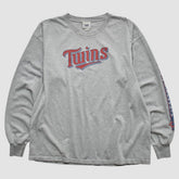 Minnesota Twins Lee Apparel 2000s Long Sleeve T-shirt - Heather Gray Vintage