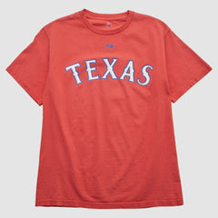 Texas Rangers Majestic 2000s T-shirt - Red Vintage