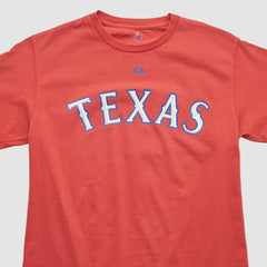 Texas Rangers Majestic 2000s T-shirt - Red Vintage