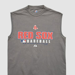 Boston Red Sox Majestic 2000s Tank - Gray Vintage