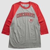 Cincinnati Reds Majestic 2000s T-shirt - Heather Gray Vintage