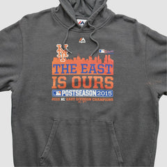 New York Mets Majestic 2015 Hooded Pullover Sweatshirt - Dark Heather Gray Vintage