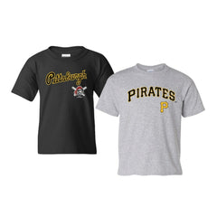 Pittsburgh Pirates Soft as a Grape Youth 2-Pack Logo T-Shirt Set - Black/Gray