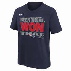 NFL New England Patriots Youth 2025 AFC East Division Champions Locker Room Trophy Collection T-Shirt