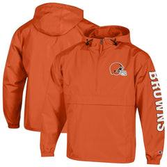 NFL Cleveland Browns Packable Windbreaker Half-Zip Jacket