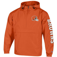 NFL Cleveland Browns Packable Windbreaker Half-Zip Jacket