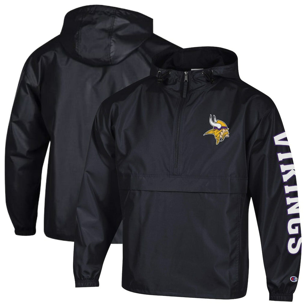 NFL Minnesota Vikings Packable Windbreaker Half-Zip Jacket