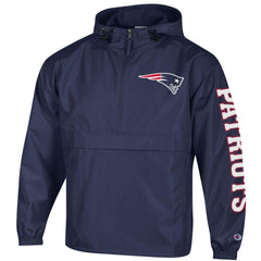 NFL New England Patriots Packable Windbreaker Half-Zip Jacket