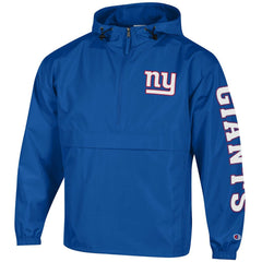 NFL New York Giants Packable Windbreaker Half-Zip Jacket