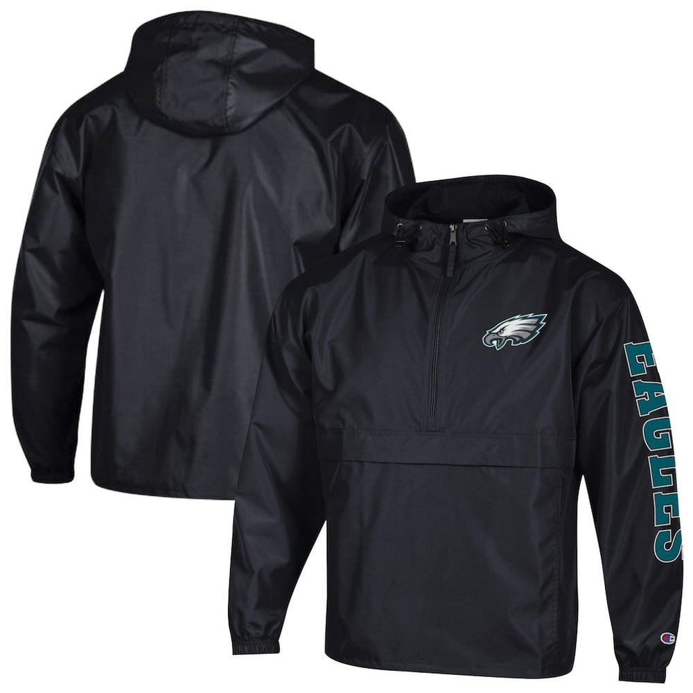 NFL Philadelphia Eagles Packable Windbreaker Half-Zip Jacket