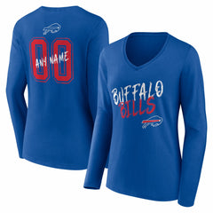 NFL Buffalo Bills Women's Hustle Personalized Name & Number Long Sleeve V-Neck T-Shirt