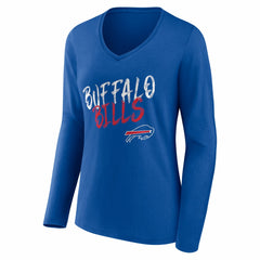 NFL Buffalo Bills Women's Hustle Personalized Name & Number Long Sleeve V-Neck T-Shirt