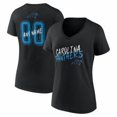 NFL Carolina Panthers Women's Hustle Personalized Name & Number V-Neck T-Shirt