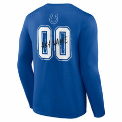 NFL Indianapolis Colts Hustle Personalized Name & Number Long Sleeve T-Shirt